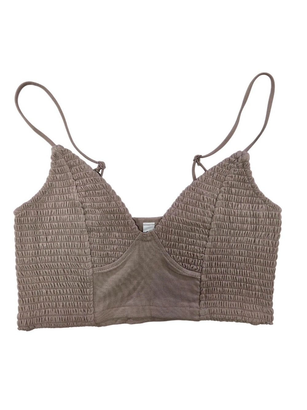 ZENANA BRALETTE LARGE Smocked  - RUNS BIG Tan